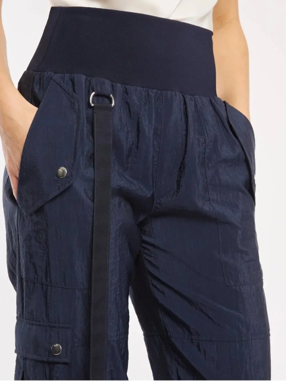 Cinq a Sept Holly Parachute Jacket & Pant Set Navy Blue Matched Set Quiet Lux